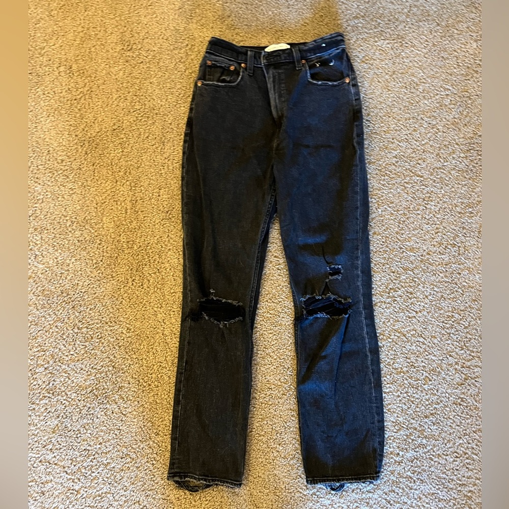 Black Distressed Abercrombie Jeans